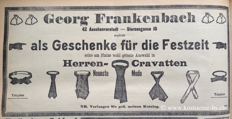 Originalinserat aus den Basler Nachrichten vom 11. Januar 1912. 